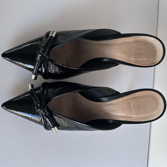 Anthropologie SCHUTZ Tanya Patent Leather Mule In Black Patent Leather - Picture 4 of 9